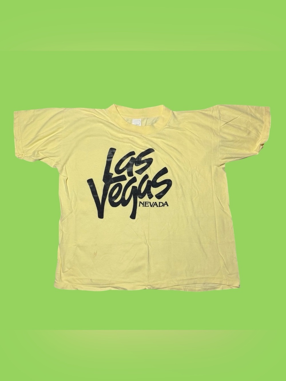 Vintage 90s Las Vegas Nevada Tourist Souvenir Tee Shirt Yellow Size Large Unisex